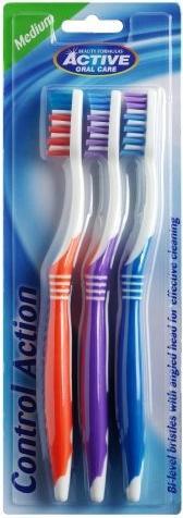 Actual product image Beauty Formulas Active Oral Care - Control Action Toothbrushes Medium 3 Pcs. (3 x)