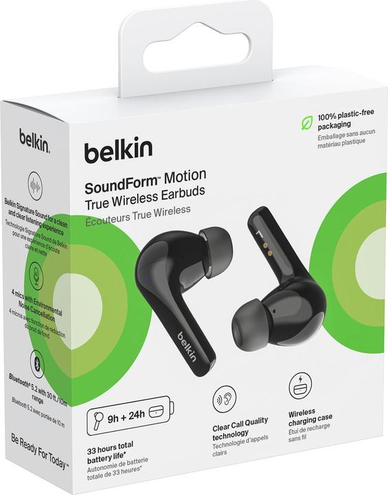 Produktbild Belkin SOUNDFORM Motion True Wireless Earbuds (ANC, 9 h, Kabelgebunden)