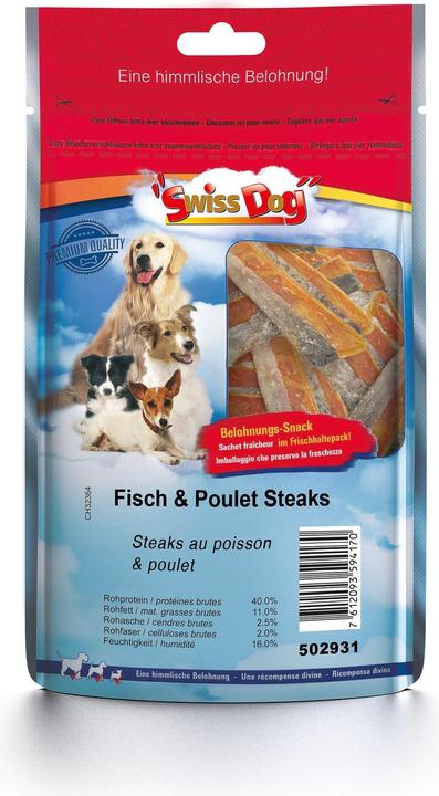 Immagine prodotto SwissDog Bistecche di pesce e pollo (Adulto, 1 pz., 80 g)