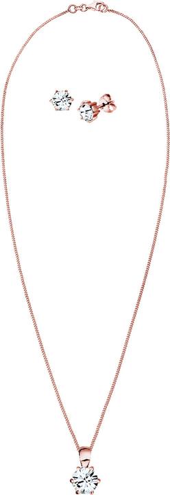 Produktbild Elli Kristall Kette, Kristall Ohrstecker (925 Sterling Silber Rosegold)