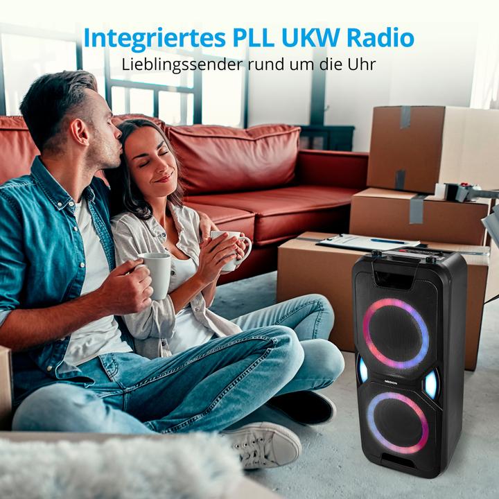 Produktbild Medion MD 44468 Partylautsprecher schwarz (15 h, Netzbetrieb, Akkubetrieb)
