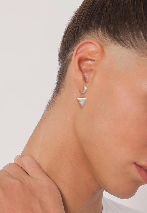 Actual product image Kuzzoi Earrings Single Creole Triangle Matt 925 Sterling Silver (925 sterling silver)