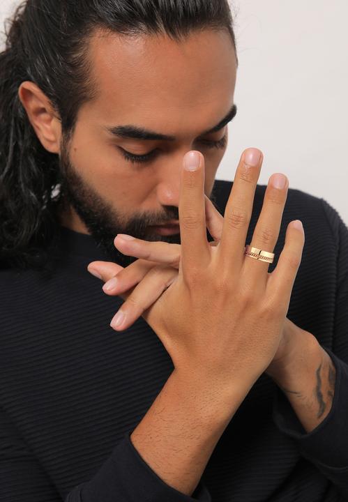 Actual product image Kuzzoi Ring Mens Band Ring Chunky Chain 925 Silver (60, 925 Silver)