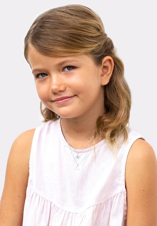 Actual product image Elli Necklace Kids Layer Crystal Star Half Moon 925 Silver (Glass crystal, 925 sterling silver, 36 cm)