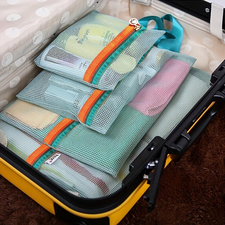 Actual product image Only-Bags.Store 4 pieces Travel Mesh Storage Bags, lightweight, versatile organisers, portable mesh bags