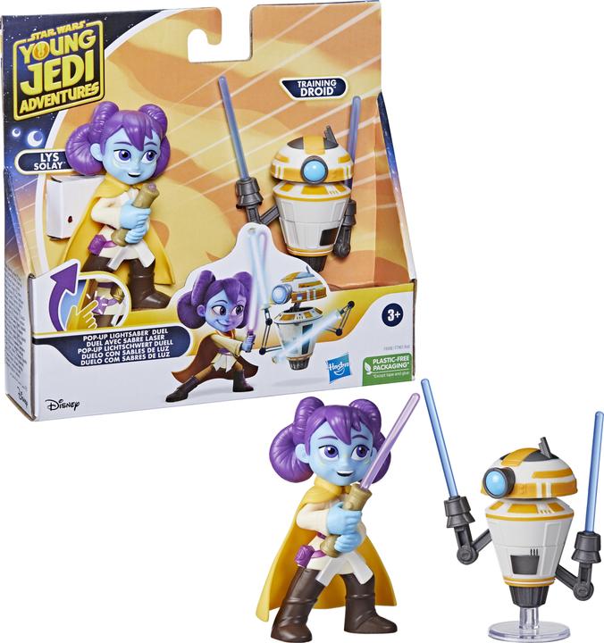 Immagine prodotto Hasbro Duello con spada laser pop-up, figure di Lys Solay e droide addestratore (scala 10 cm), Star Wars S