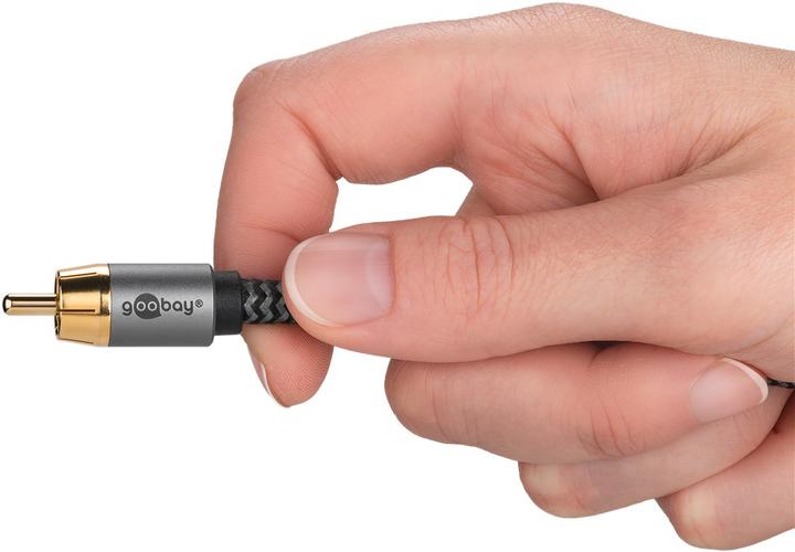 Actual product image Goobay Cinch Y-cable, 2 m, Sharkskin Grey (2 m, Cinch)