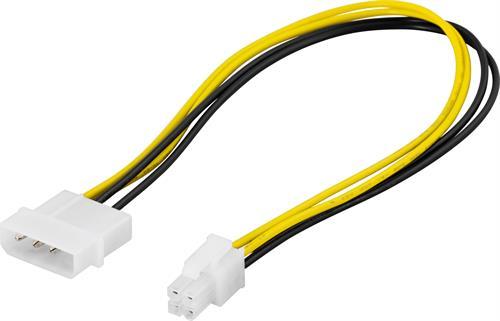 Image du produit Deltaco Câble adaptateur 4 broches vers ATX12V(P4), 30cm (0.30 m)