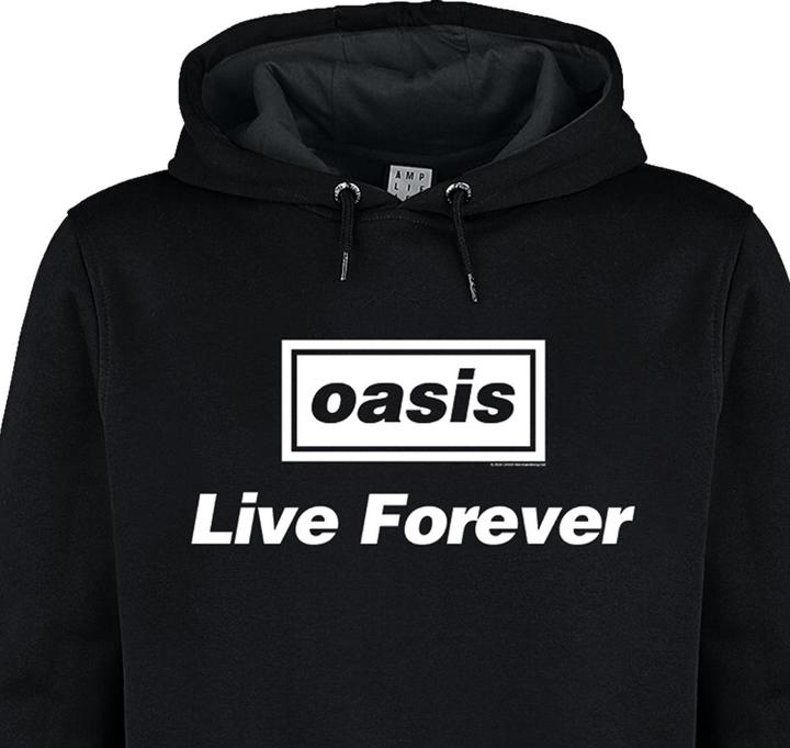 Actual product image Amplified Unisex Adult Live Forever Title Oasis Hoodie (L)