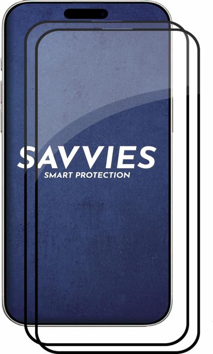 Produktbild Savvies Full-Screen Displayschutz Panzerglas Schutzglas (2 Stück, Apple iPhone 16 Pro Max)