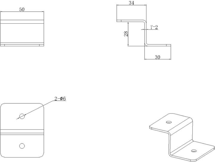 Productafbeelding Enjoy solar 4 stuks Aluminium Zonnepaneel Houder Z-Houder 50mm