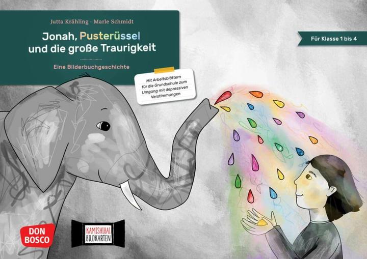 Produktbild Jonah, Pusterüssel und die grosse Traurigkeit. Kamishibai Bildkartenset (Deutsch, Marle Schmidt, Jutta Kröhling, 2024)