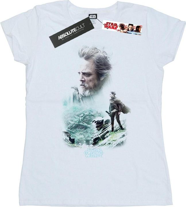 Actual product image Star Wars Womens/Ladies The Last Jedi Luke And Rey Cotton T-Shirt (XL)