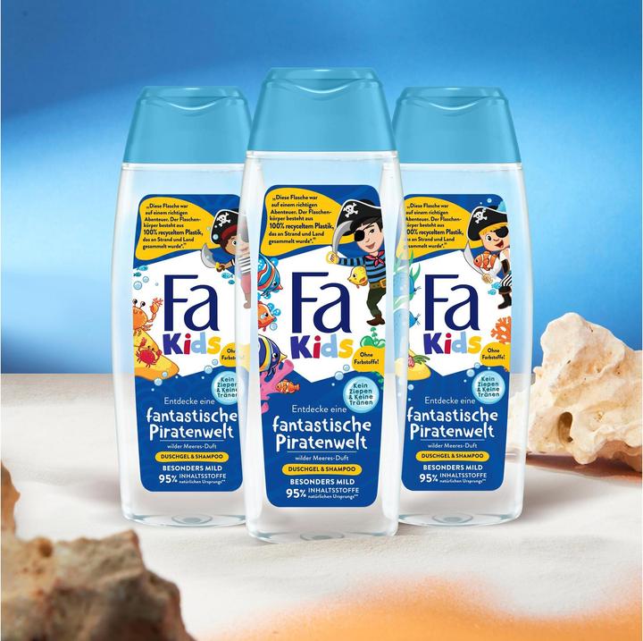 Image du produit Fa Gel douche & shampooing Kids monde fantastique des pirates parfum mer sauvage 250 ml