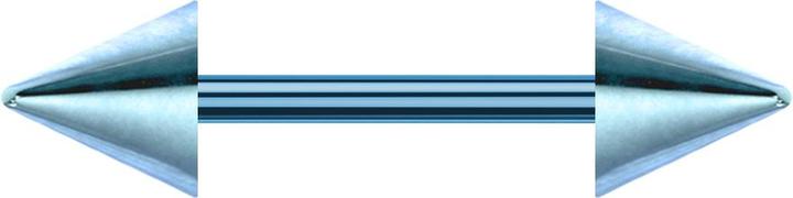 Star Piercing Micro Barbell hellblau mit zwei Cones (ohne Messing, Titan G23)
