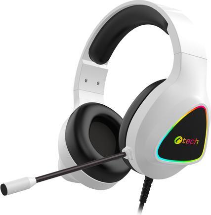 Image du produit C-Tech HernÃ sluchÃ¡tka Midas (GHS-17W), casual gaming, RGB podsvÃcenÃ, bÃlÃ (Filaire)