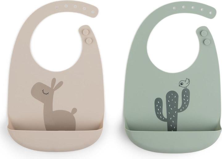 Image du produit Done by Deer Silikon Lätzchen 2-er Pack Lalee Sand/Grün
