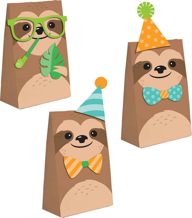Actual product image Creative Party Sloth Paper Gift Bag (Pack of 8) (Wrapping paper, 8 x)