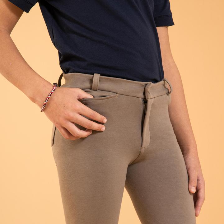 Actual product image Fouganza Riding breeches 140 knee patches children brown (128)