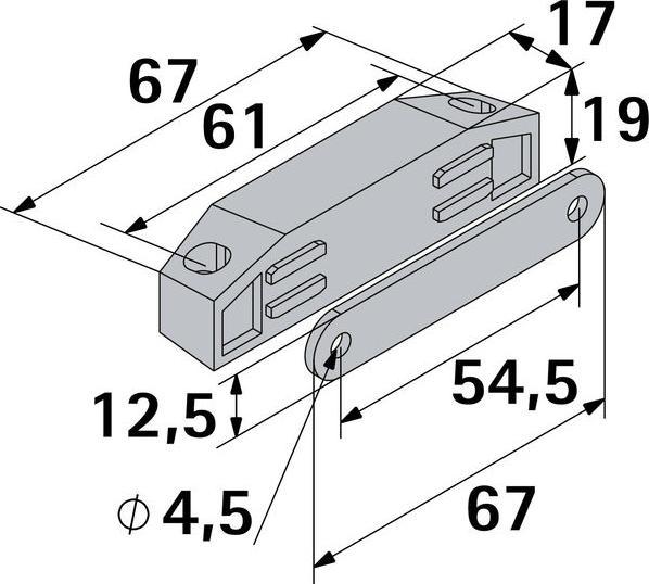 Actual product image Hettich Magnetschnäpper 17 x 19 mm, Haltekraft 8kg, weiss
