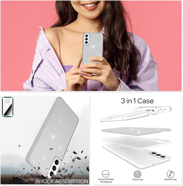 Actual product image Nalia Glitter cell phone case (Samsung Galaxy S21 FE)