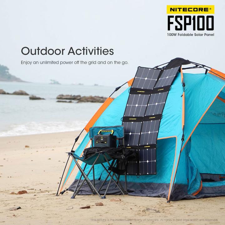 Actual product image Nitecore NPS400 Power Station 117000mAh and FSP100 foldable solar panel with max. 100W (421.20 Wh)