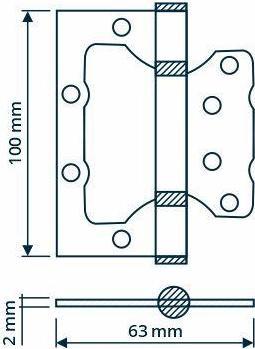 Produktbild Haushalt HINGE DOOR 100X63X2MM BRASS PLATED