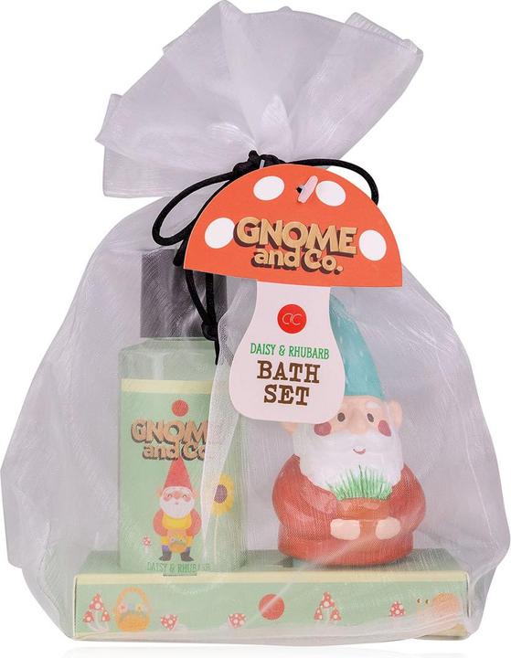 Accentra Bath set GNOME & CO. in organza bag, incl. 100ml shower gel, ceramic garden gnome, fragrance: Daisy (Body care set)