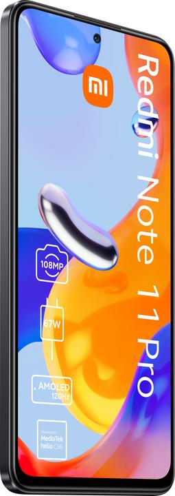 Produktbild Xiaomi Redmi Note 11 Pro (128 GB, Graphite gray, 6.67", Hybrid Dual SIM, 108 Mpx, 4G)