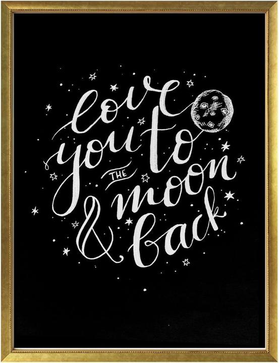 Produktbild Trenddeko Love you to the moon and back - handlettering - schwarz negativ (120 x 150 cm)