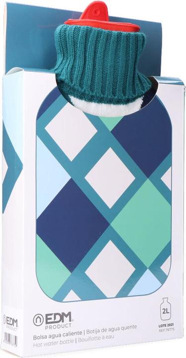 Immagine prodotto EDM Borsa dell'acqua calda in lana blu (2 L) (2 l)