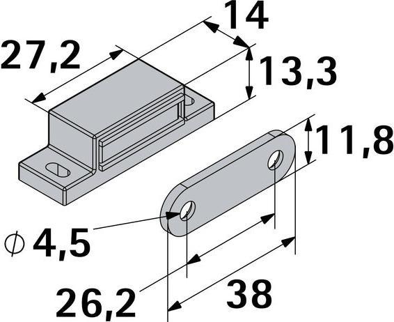 Actual product image Hettich Magnetschnpper wei, 3-4 kg, 4 Stck