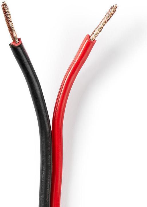 Actual product image Nedis Speaker Cable 2X 1.50 mm² CCA 100.0 m Round PVC Red / Black Wrapped (100 m, 1.50 mm²)