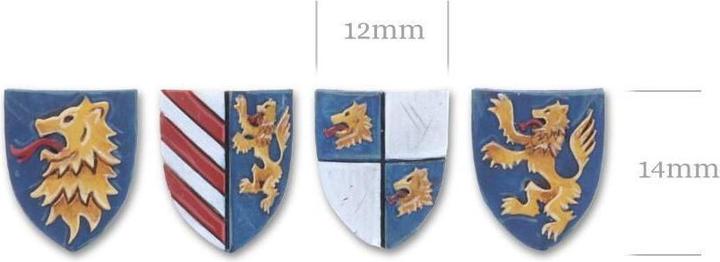 Produktbild Tabletop-Art Zubehör Ritterschilde Set 1 - Löwen 8 Teile