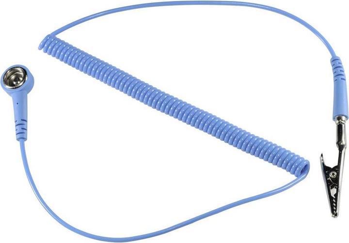 Produktbild Tru Components ESD-Spiralkabel mit Druckknopf und Krodilklemme