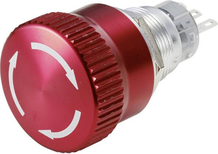 Actual product image Tru Components EMERGENCY OFF switch latching 19 mm aluminium