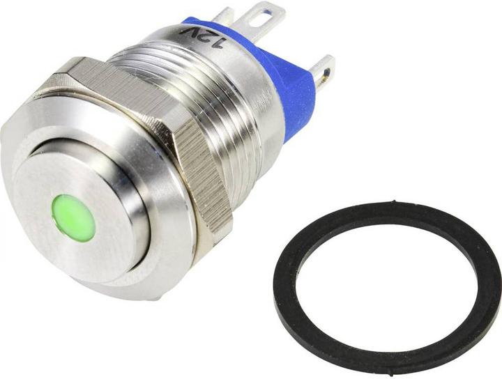 Tru Components Drucktaster Edelstahl 12 mm beleuchtet