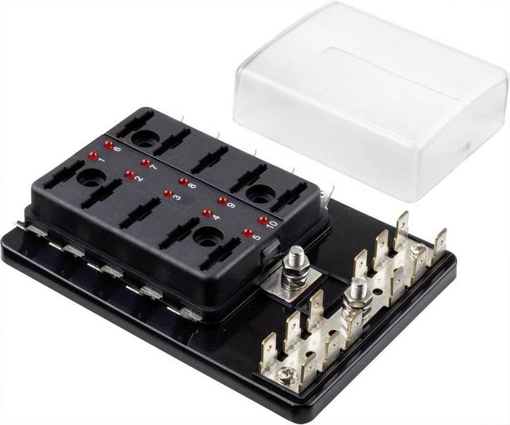 Immagine prodotto Tru Components Portafusibili piatto per 10 fusibili con display a LED (30 A)