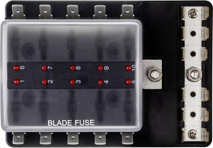 Immagine prodotto Tru Components Portafusibili piatto per 10 fusibili con display a LED (30 A)