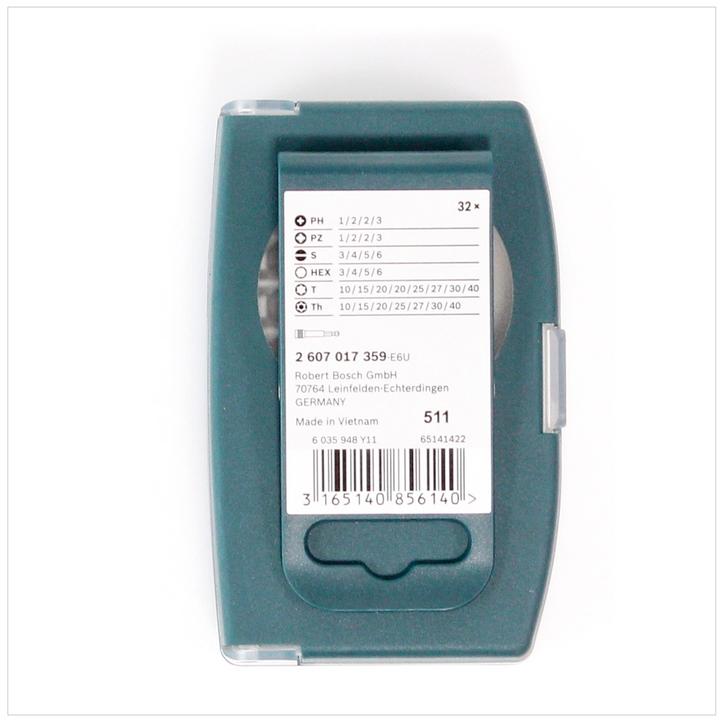 Produktbild Bosch Professional Zubehör Schrauberbit Set (Kreuz Phillips PH M2, Kreuz Phillips PH M3, Kreuz Pozidriv PZ M2, Kreuz Pozidriv PZ M3, Sechskant (hexagonal) M3, Sechskant (hexagonal) M4, Sechskant (hexagonal) M5, Sechskant (hexagonal) M6, Schraubschlitz M3, Schraubschlitz M4, Schraubschlitz M5, Schraubschlitz M6, Innensechsrund TX M10)