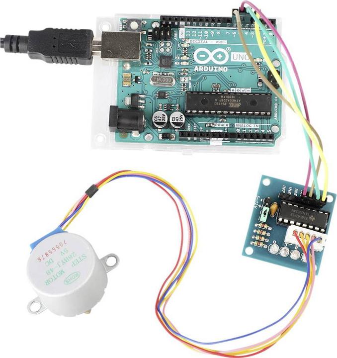 Actual product image Tru Components Stepper motor with 5V/DC and driver board ULN2003