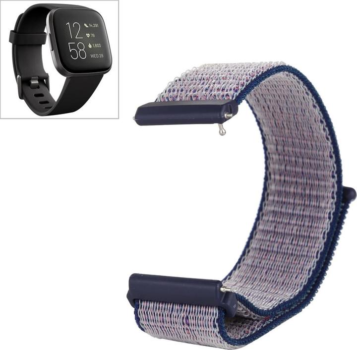 Produktbild Cover-Discount Fitbit Versa - Nylon Armband mit Klettverschluss blau (Nylon)