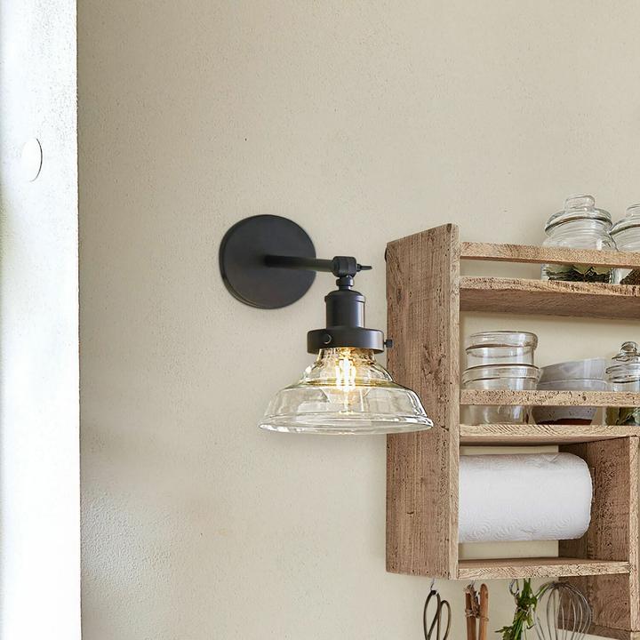 Actual product image Loberon Wall lamp Manel black/clear (E27)