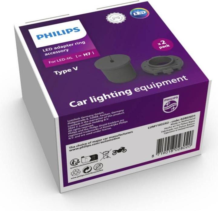 Image du produit Philips Accessories for LED upgrade 11022X2 Anneaux de connexion de type V (H7)
