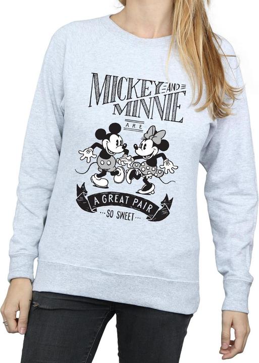 Actual product image Disney Womens/Ladies Mickey And Minnie Mouse Great Pair Sweatshirt (M)