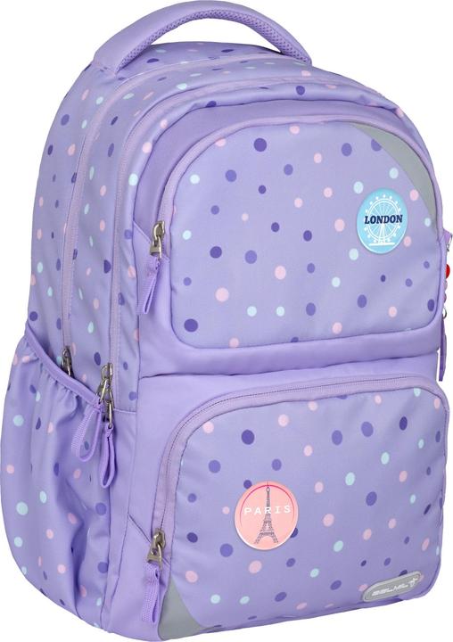 Actual product image Belmil Maxi Pack Schulrucksack mit Brustgurt 2tlg. Set "Purple Dot (22 l)