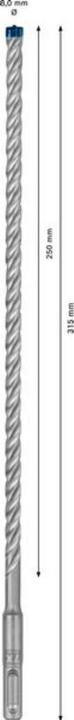 Actual product image Bosch Professional Zubehör EXPERT SDS plus-7X hammer drill, 8 x 250 x 315 mm (8 millimetres)