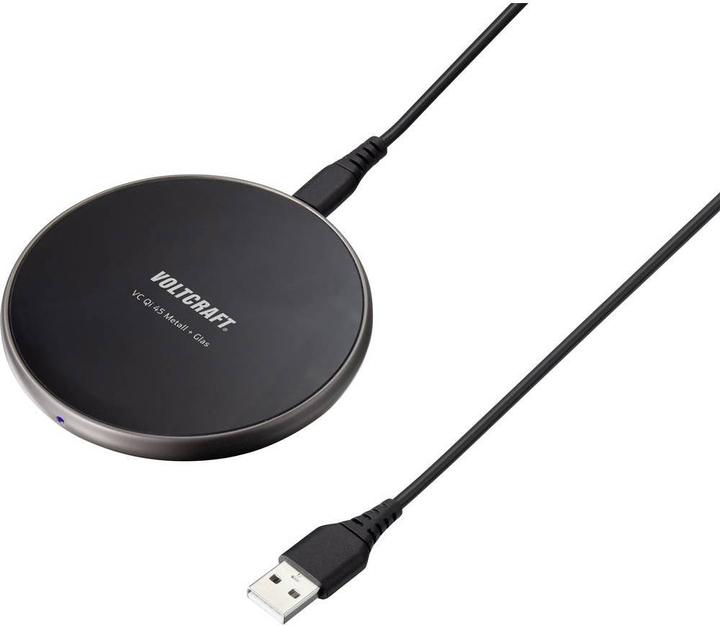 Image du produit Voltcraft Chargeur à induction 15 W Qi-45 Métal+Verre