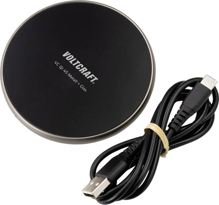 Image du produit Voltcraft Chargeur à induction 15 W Qi-45 Métal+Verre