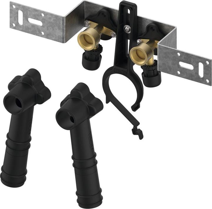 Actual product image TECE TECElogo-Ax installation unit 80 mm with wall disc Dim. 16 x Rp 1/2", Si-bronze